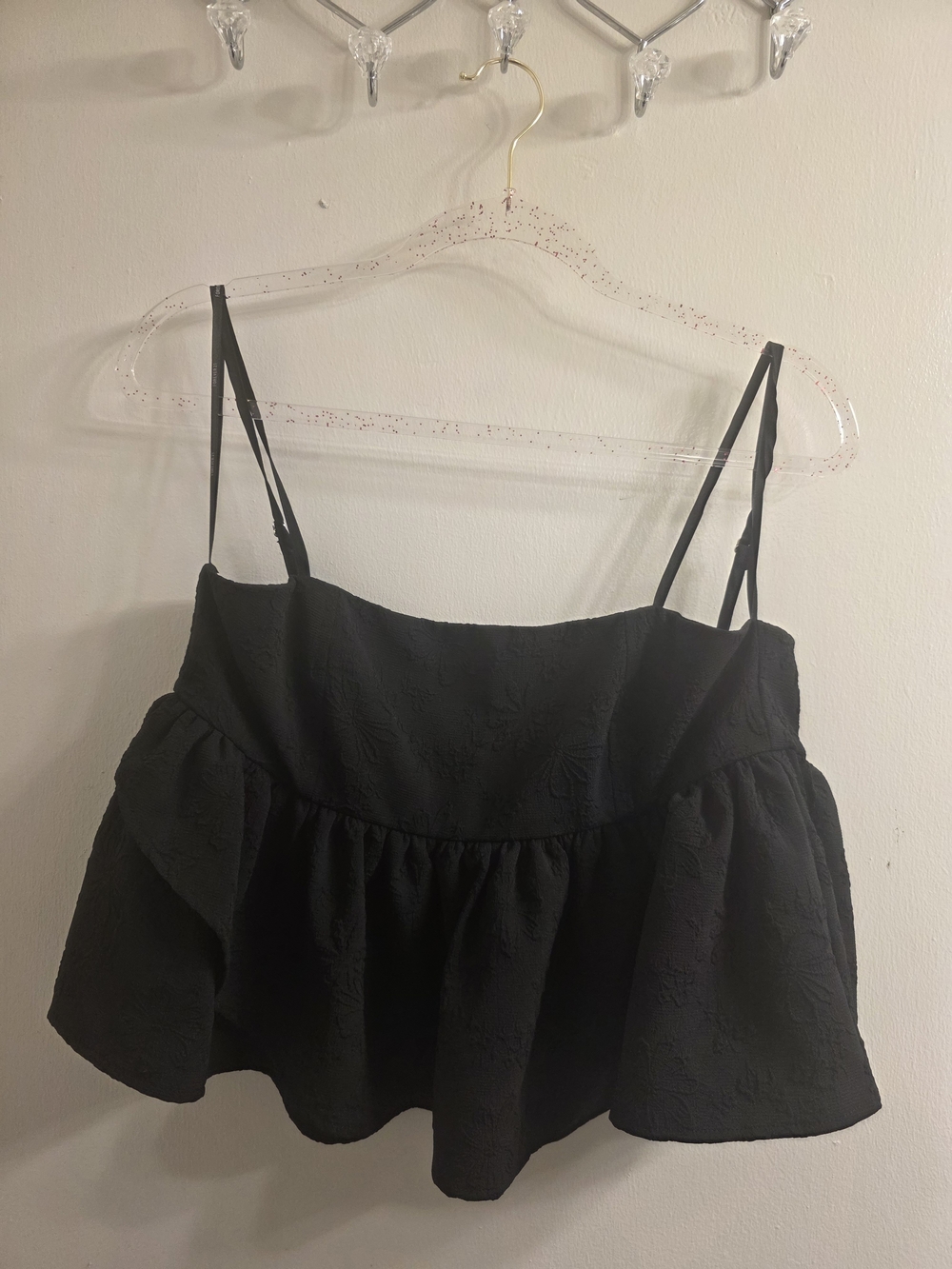 Forever 21 Black Ruffle Crop Top